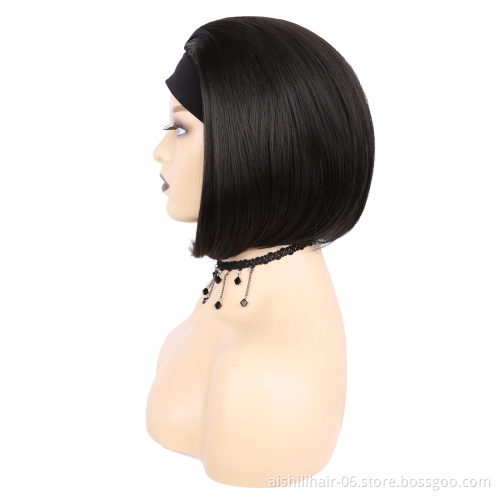 wholesale headband wigs black bobo straight hair headband wig for black women